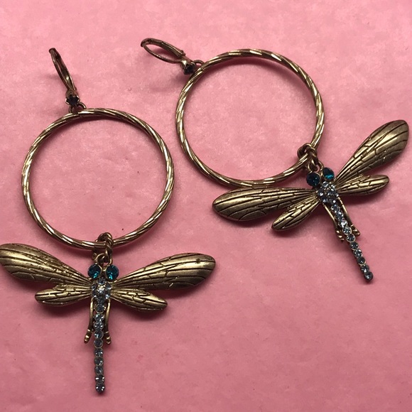 Betsey Johnson earrings dragonfly vintage